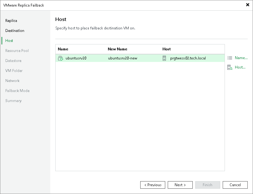 Step 4. Select Target Host or Cluster