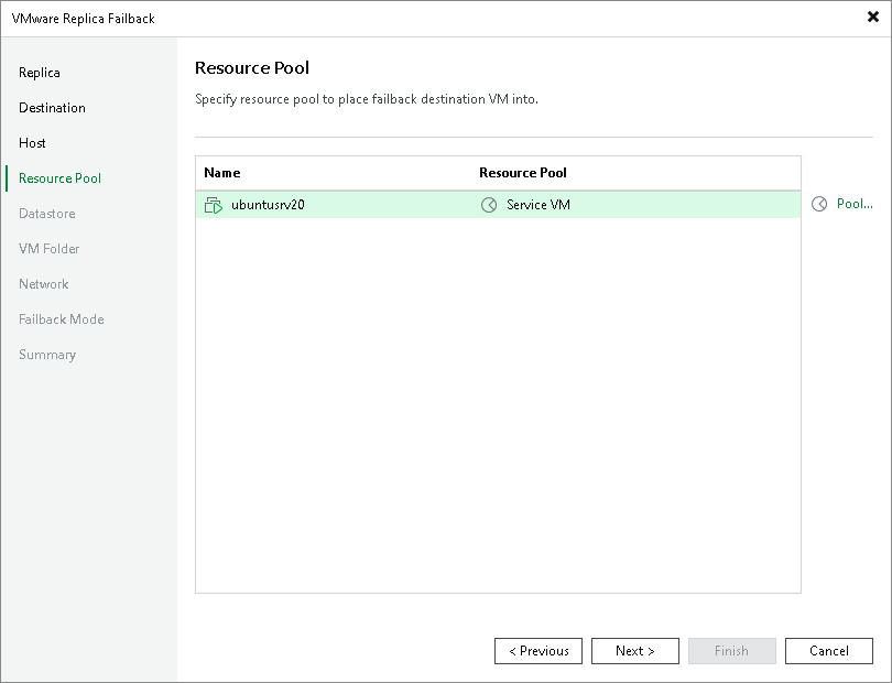 Step 5. Select Target Resource Pool