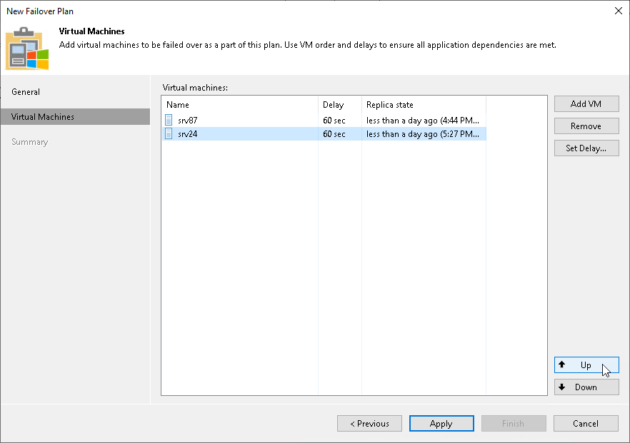 Step 4. Define VM Failover Order