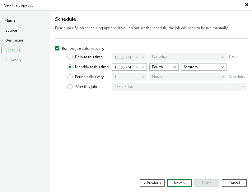 Step 5. Define Job Schedule