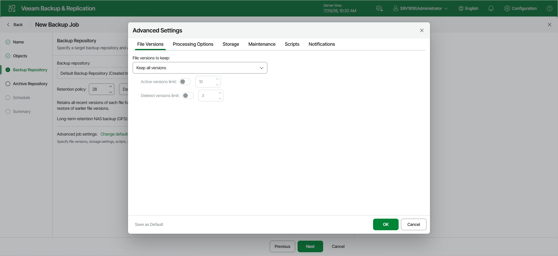 File Version Settings
