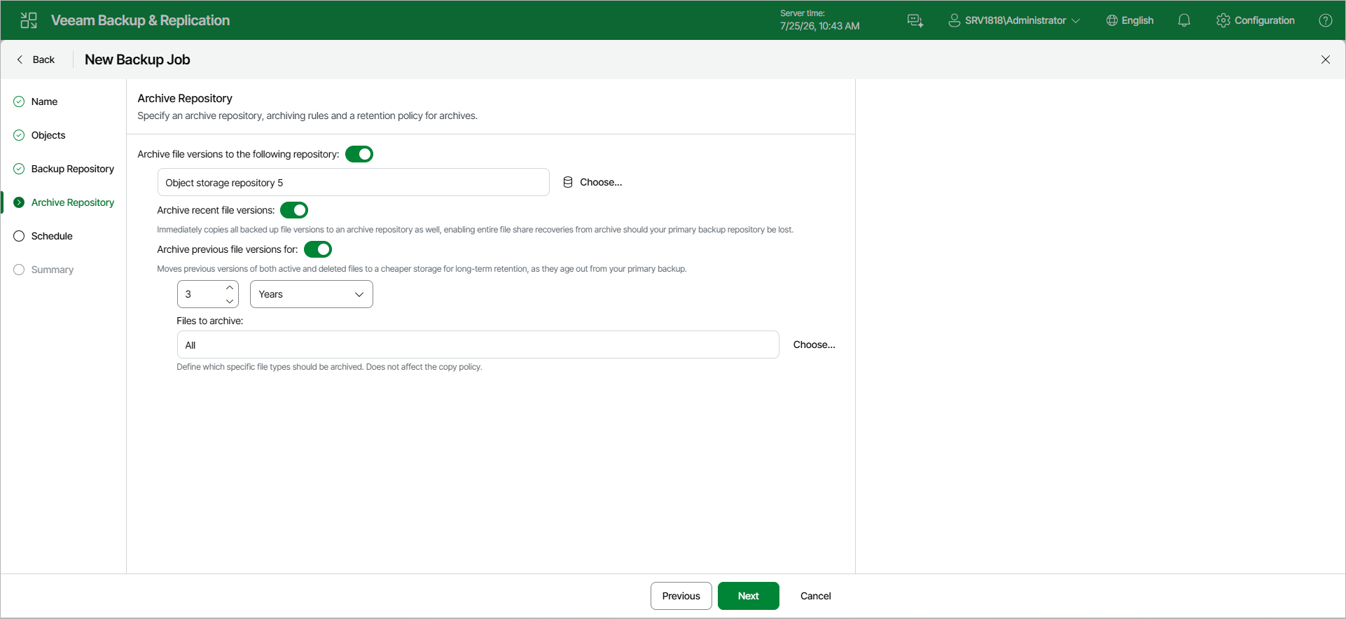 Step 6. Specify Archive Repository Settings