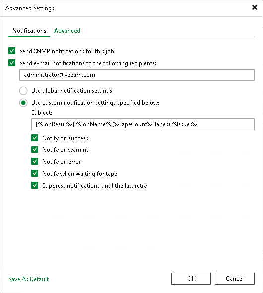 Notifications Settings