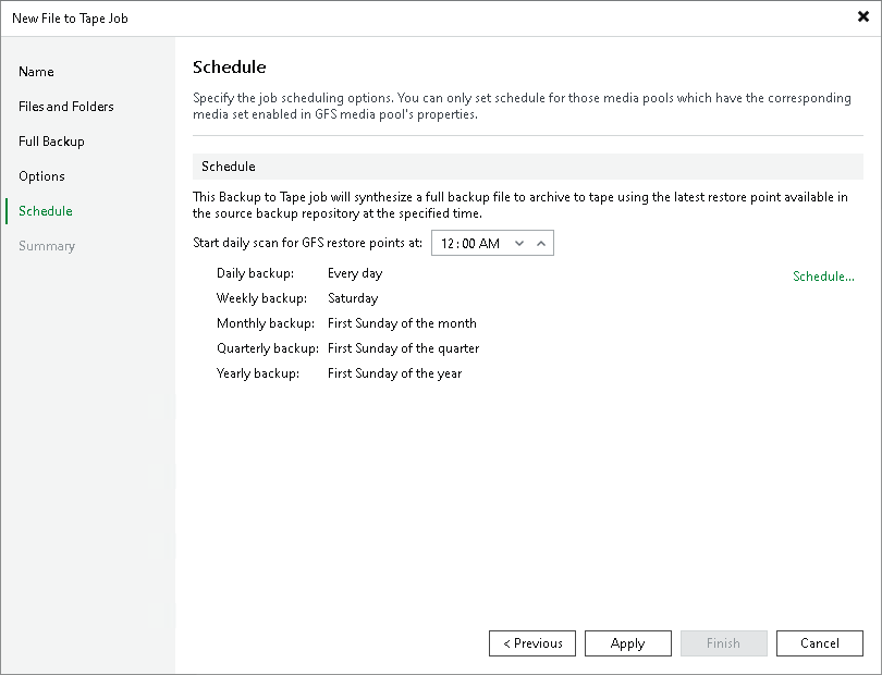 Step 8. Define Job Schedule