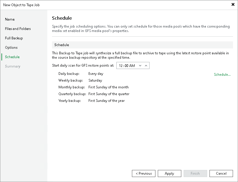 Step 8. Define Job Schedule