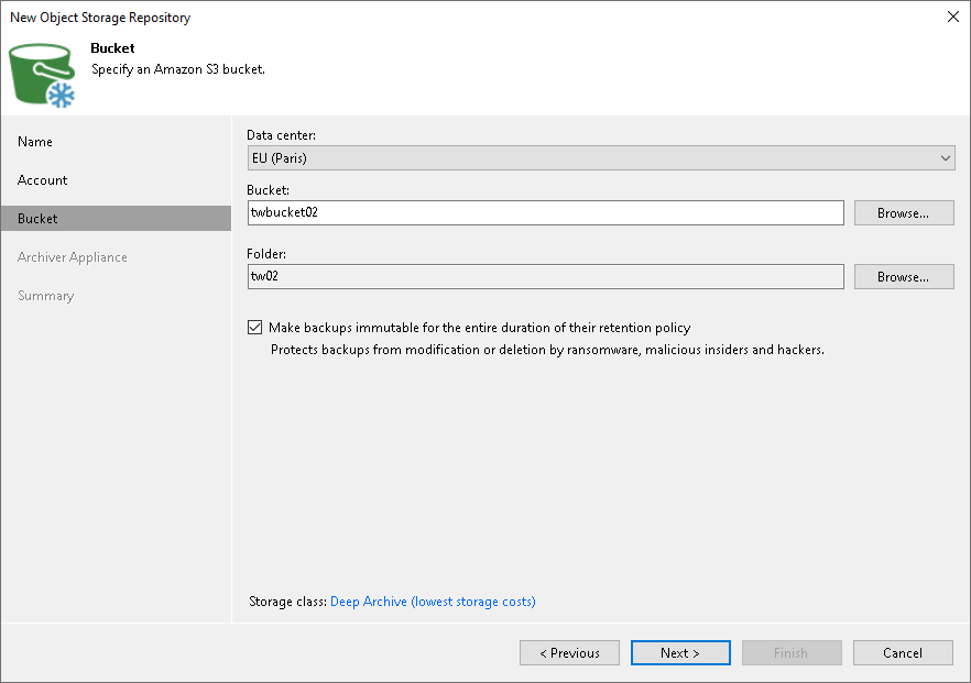 Step 4. Specify Object Storage Settings