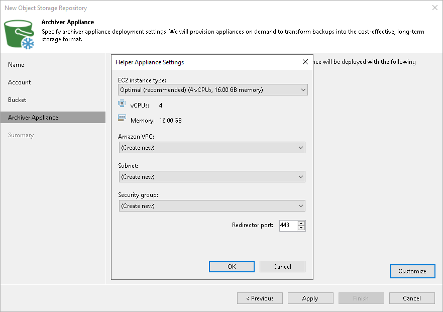 Step 5. Specify Archiver Appliance