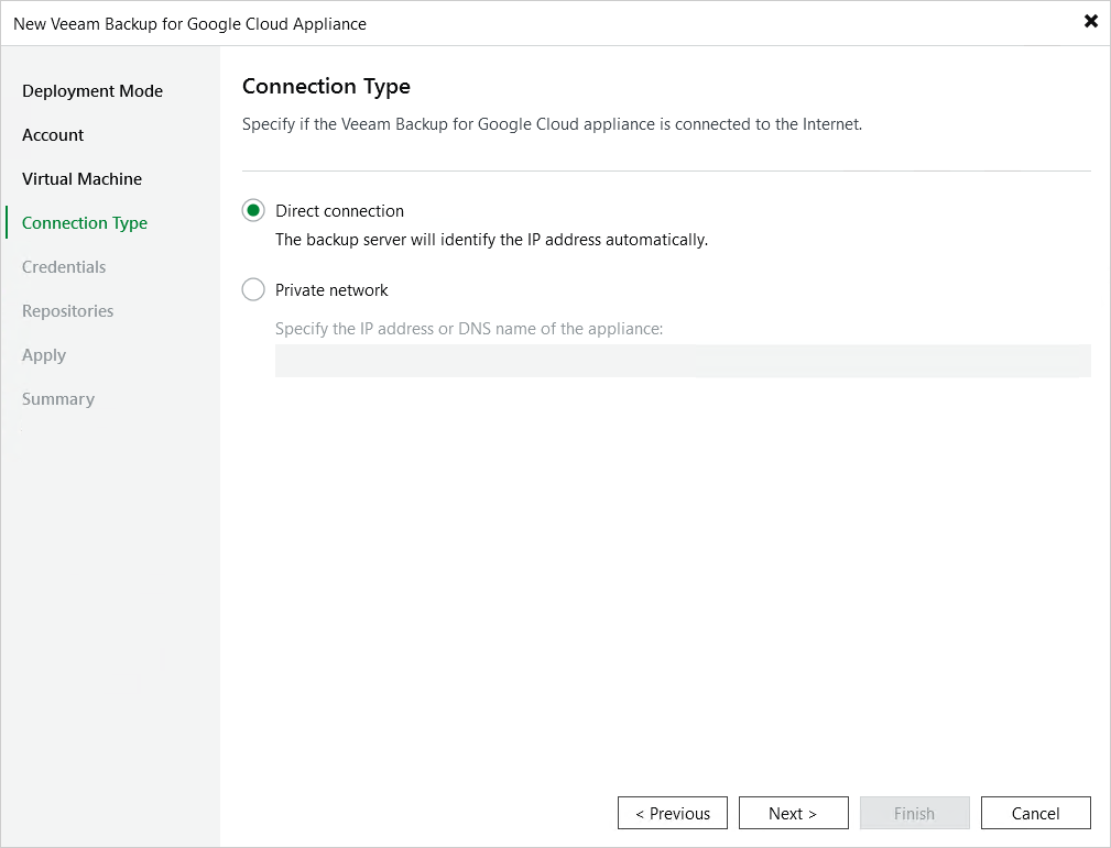 Step 5. Specify Connection Type