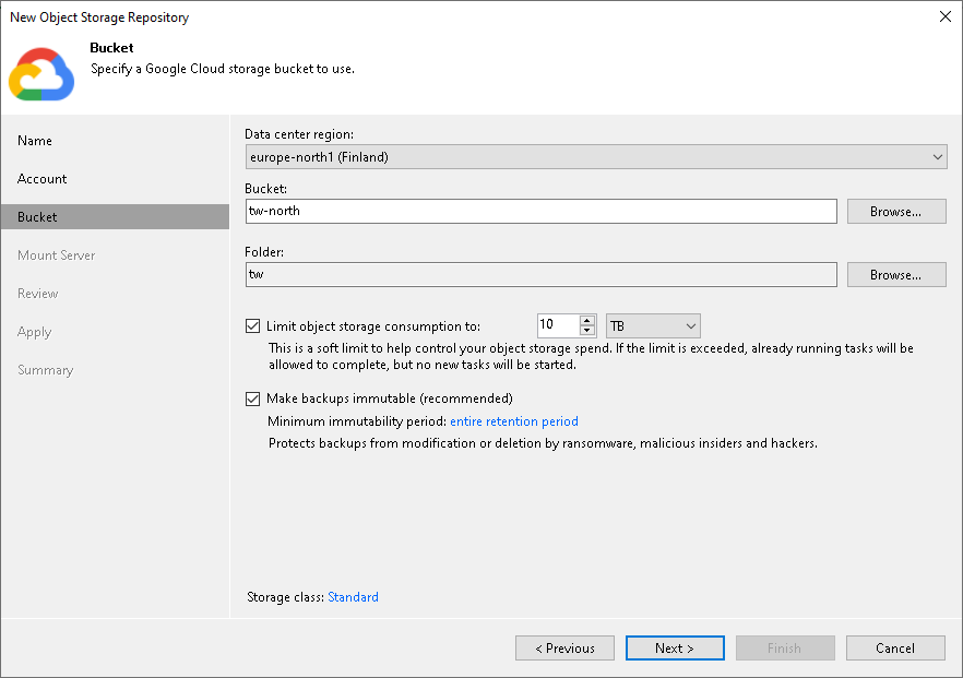 Step 4. Specify Object Storage Settings