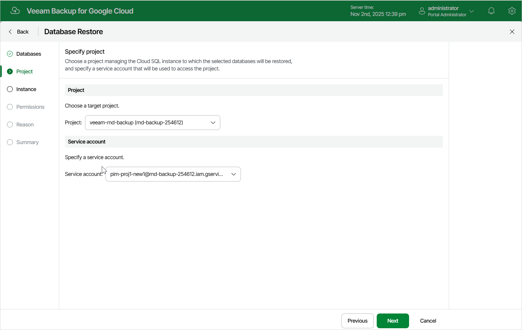 Restoring Cloud SQL Databases