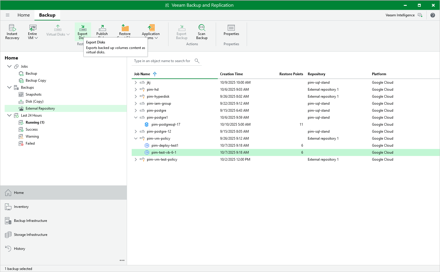 Export disks