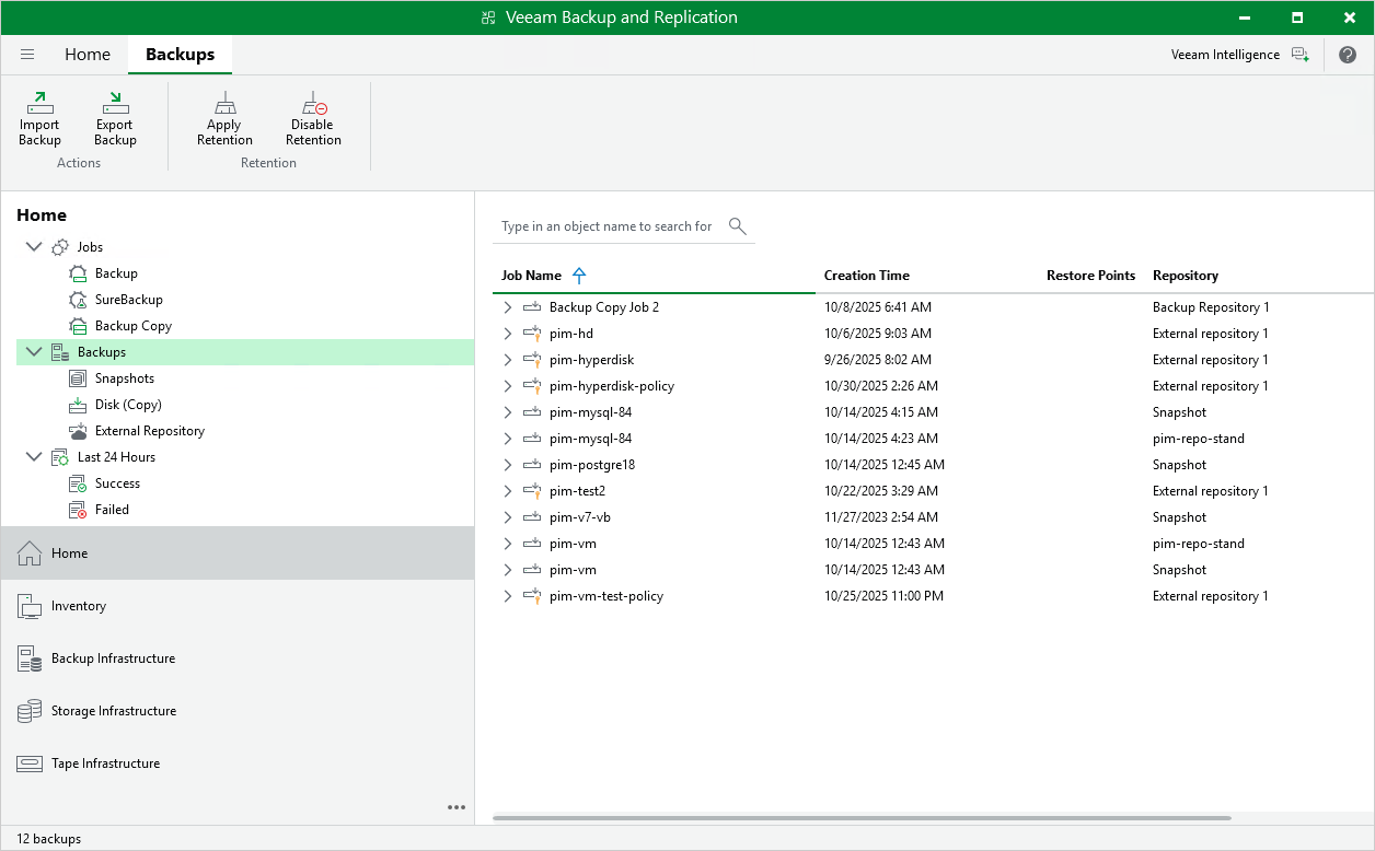 Manage backed-up data