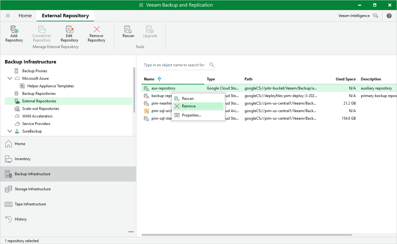 Remove repository