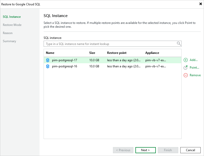 Step 2. Select Restore Point