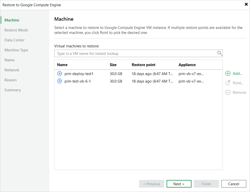 Step 2. Select Restore Point