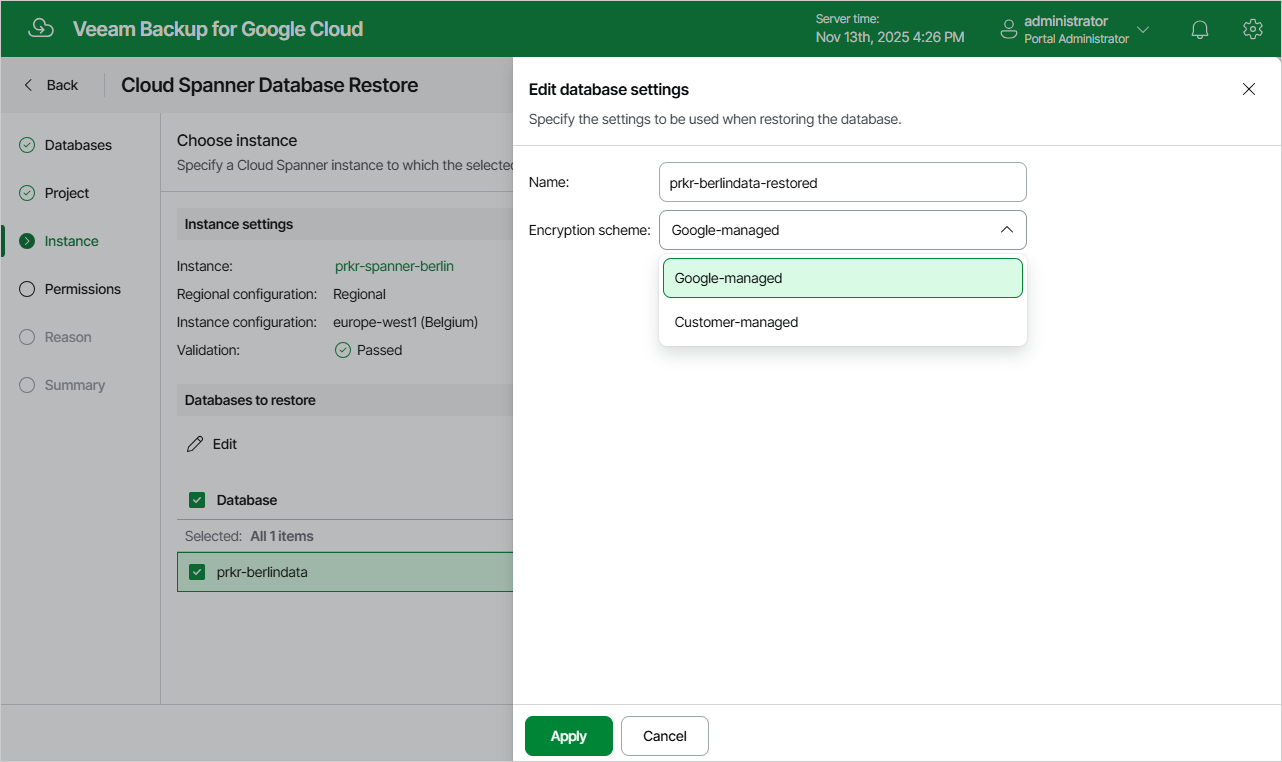 Restoring Cloud SQL Databases