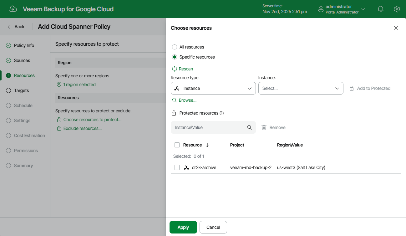Adding Backup Policy