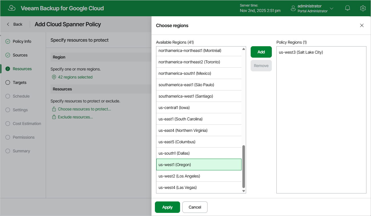 Adding Backup Policy