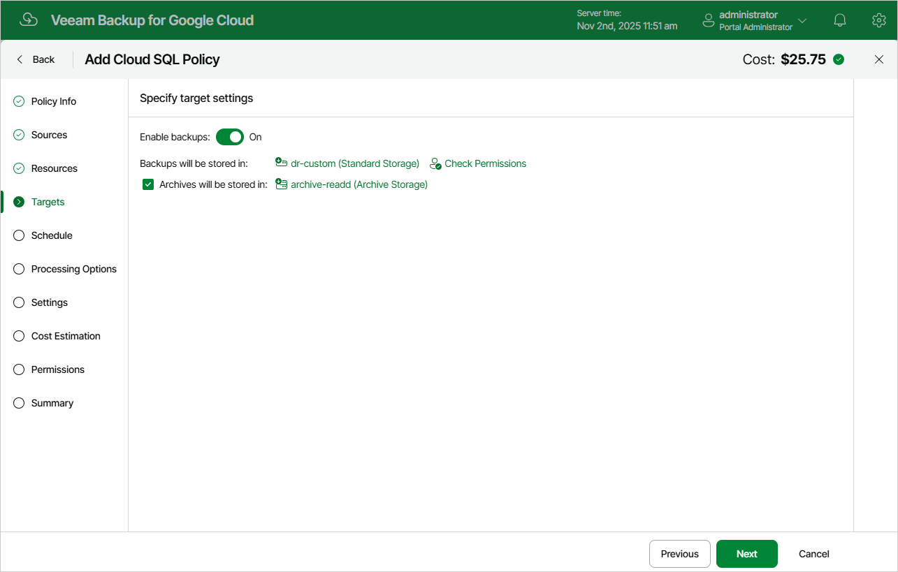 Enabling Backup Archiving