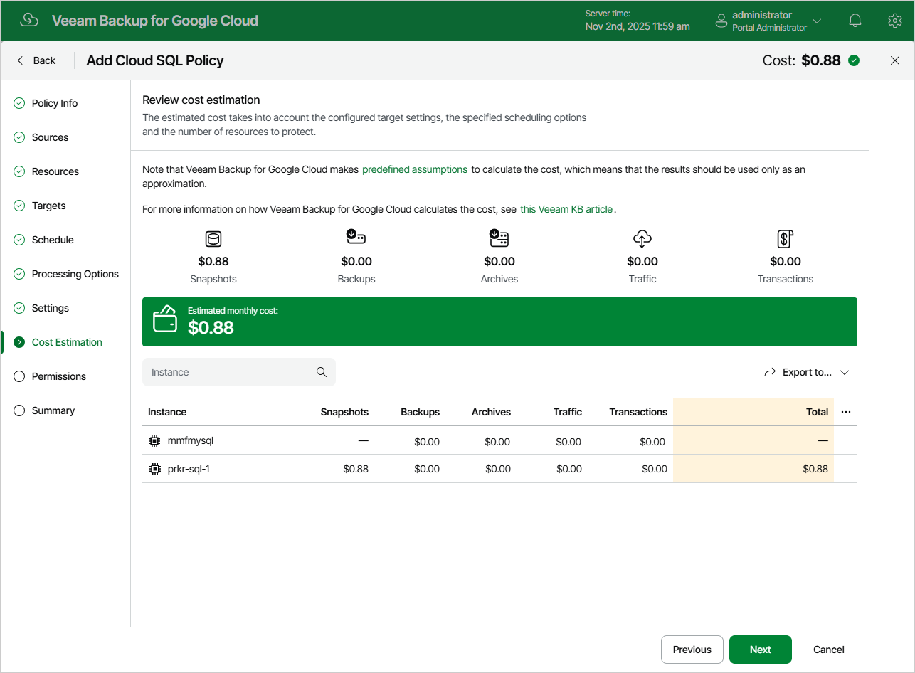 Adding Backup Policy
