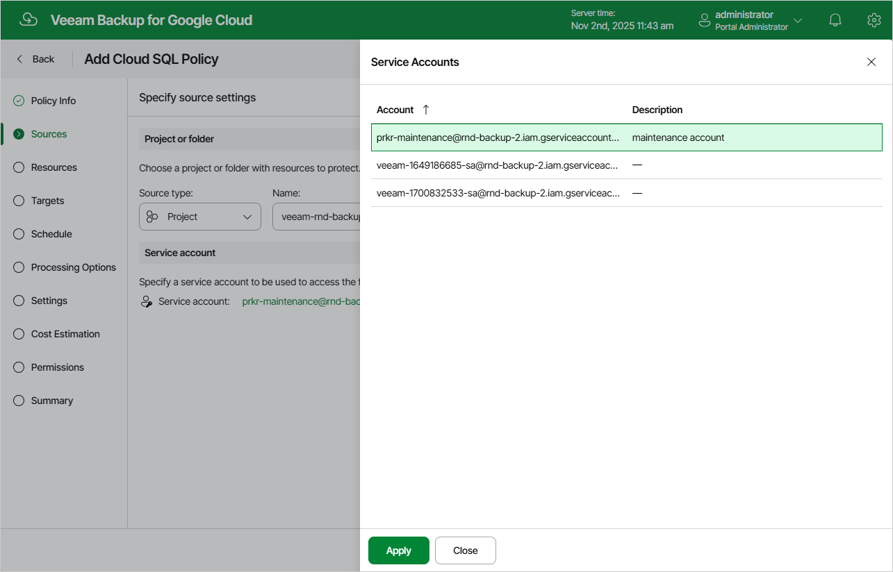 Adding Backup Policy