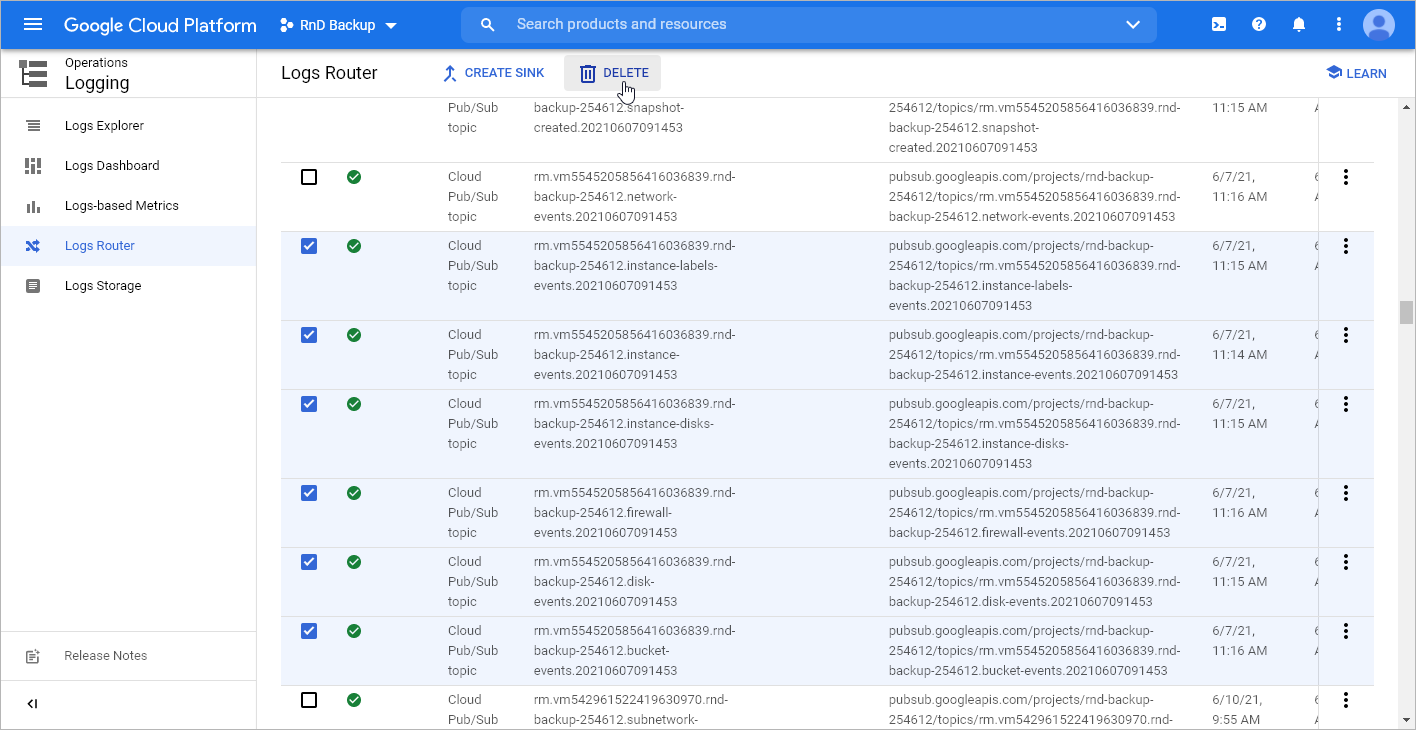 Uninstalling Veeam Backup for GCP