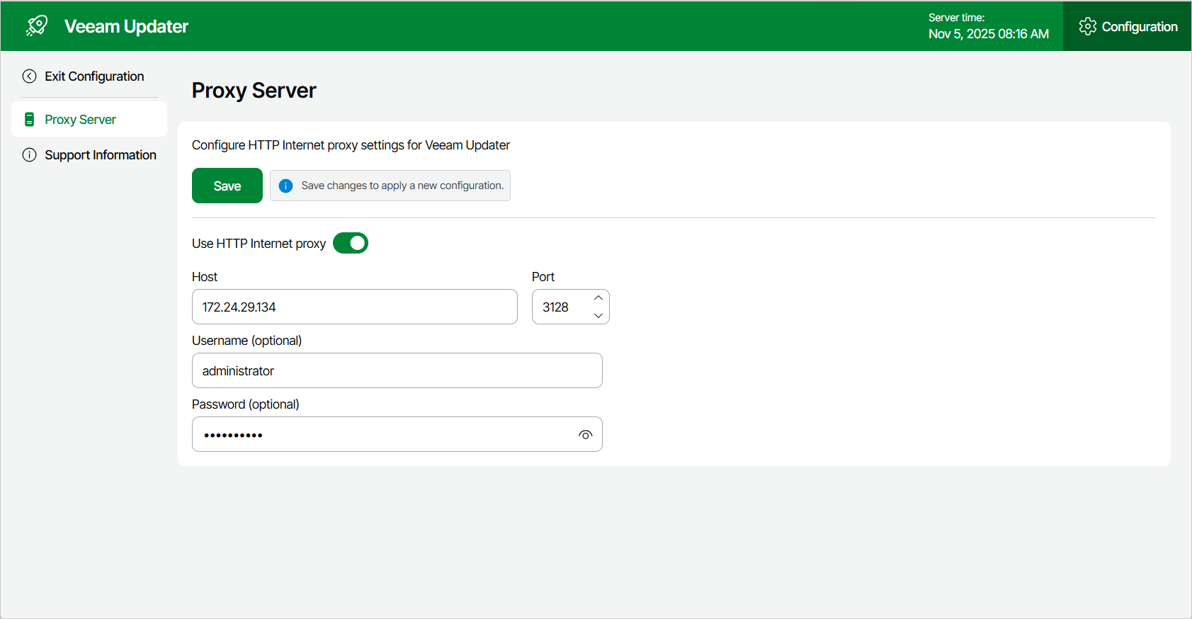 Configuring Web Proxy