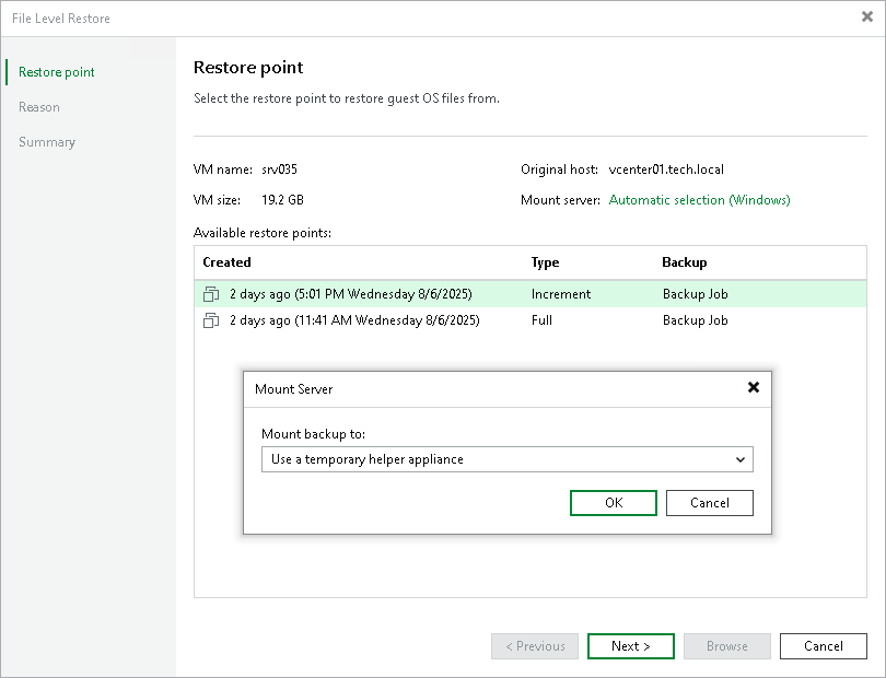 Step 4. Specify Mount Server