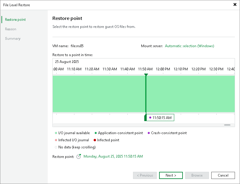 Step 3. Select Restore Point