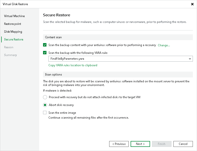 Step 5. Specify Secure Restore Settings