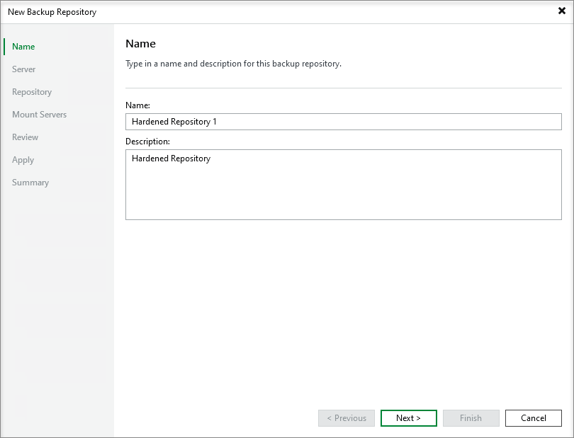 Step 2. Specify Hardened Repository Name and Description