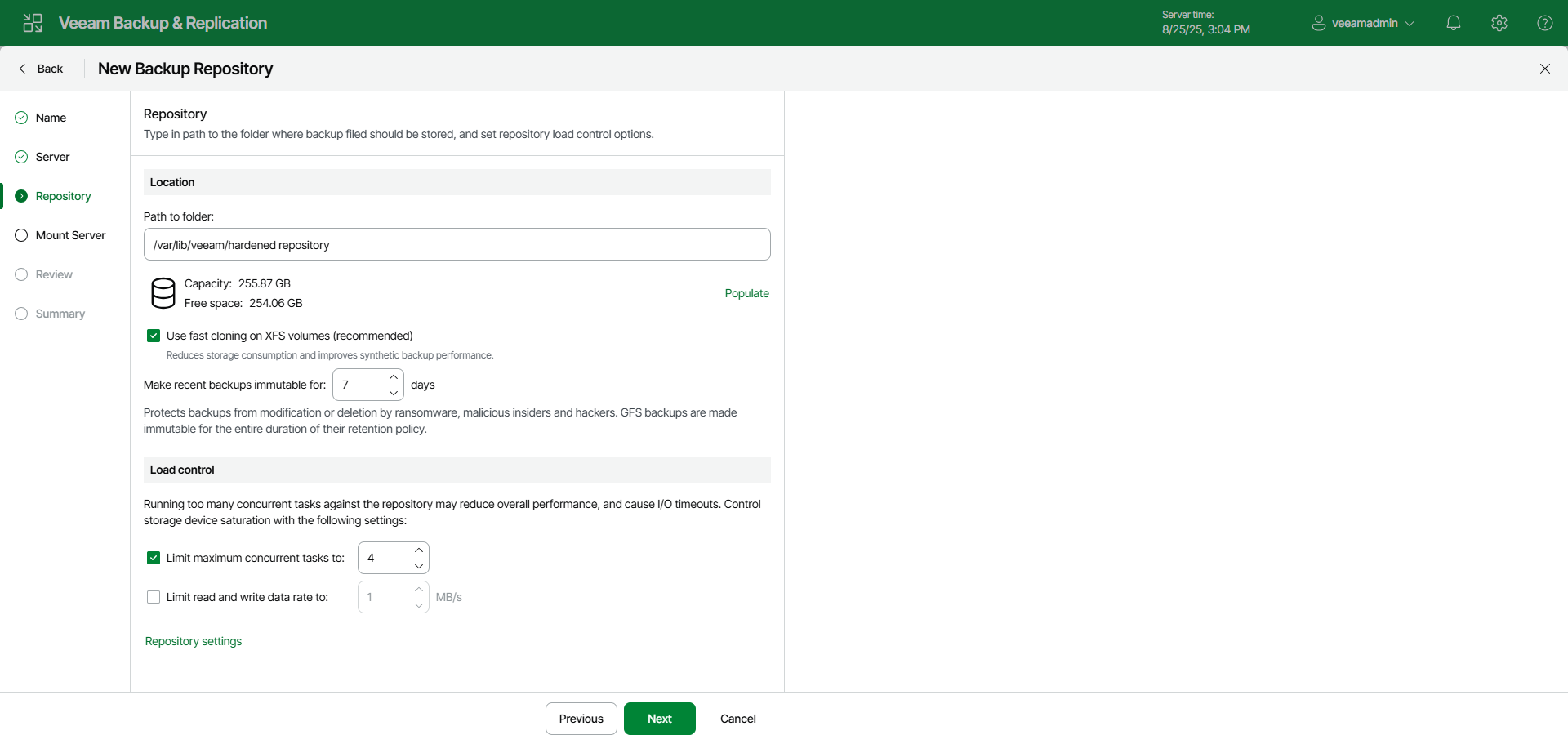 Step 4. Configure Hardened Repository Settings