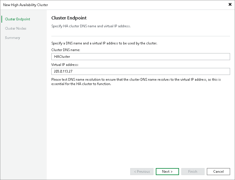 Step 2. Specify Cluster Settings