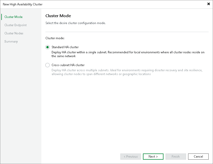 Step 2. Specify Cluster Mode