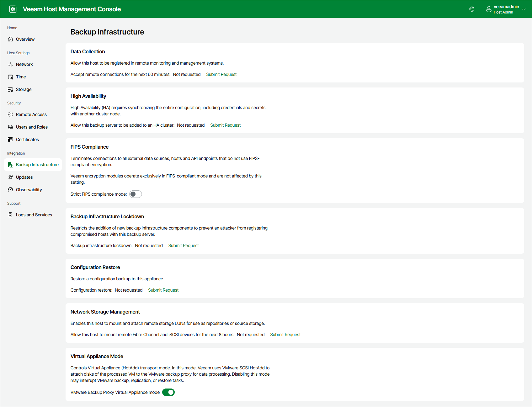 Configuring Backup Infrastructure Settings