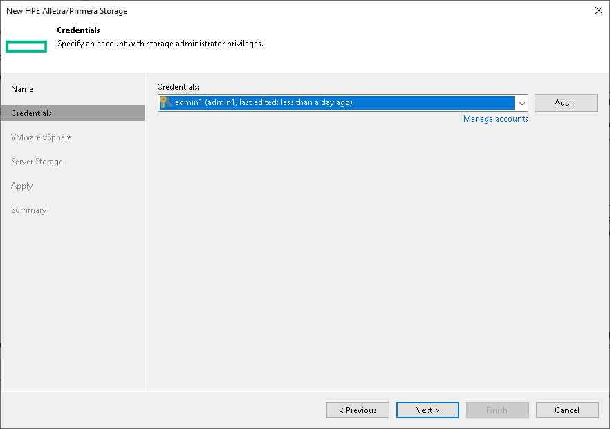Step 4. Specify Credentials