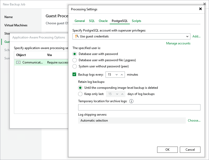 PostgreSQL WAL Files Settings