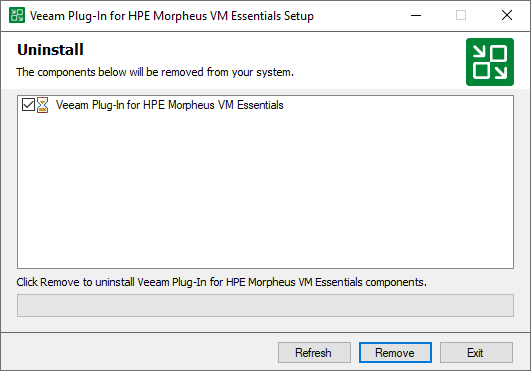 Uninstalling Veeam Plug-In for HPE Morpheus VM Essentials