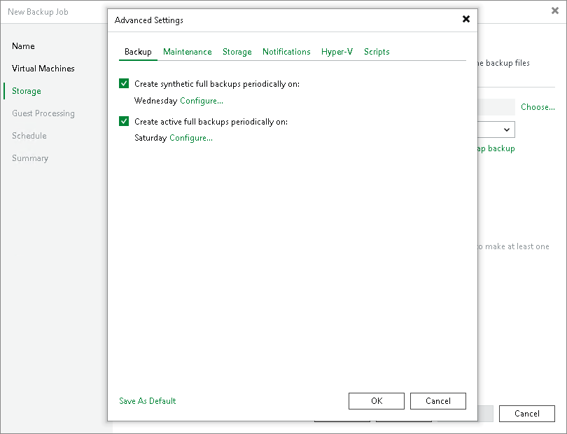 Backup Settings
