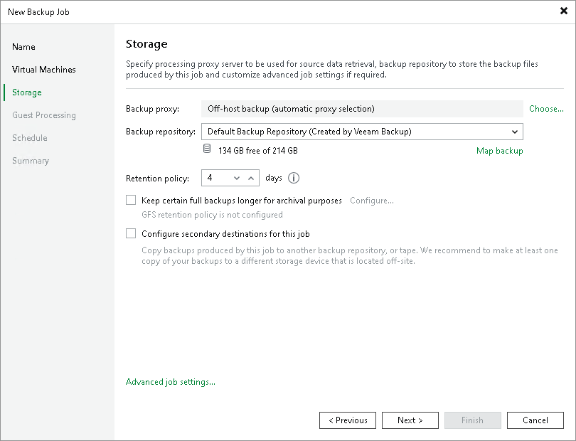 Step 6. Specify Backup Storage Settings