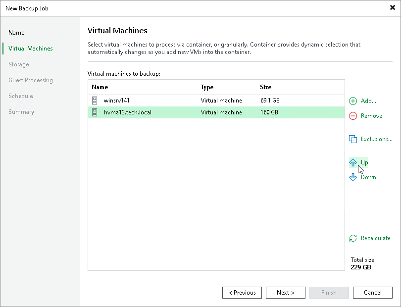 Step 5. Define VM Backup Order