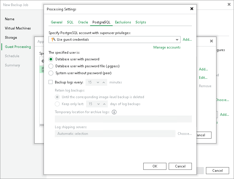 PostgreSQL WAL Files Settings