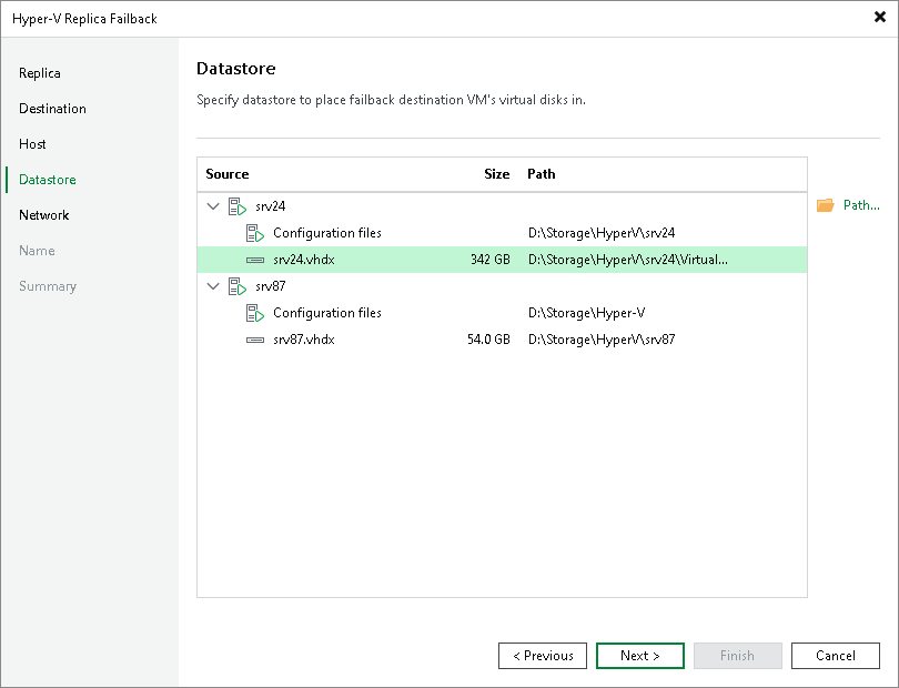 Step 5. Select Target Datastore
