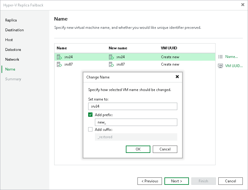 Step 7. Specify VM Name and VM UUID Handling