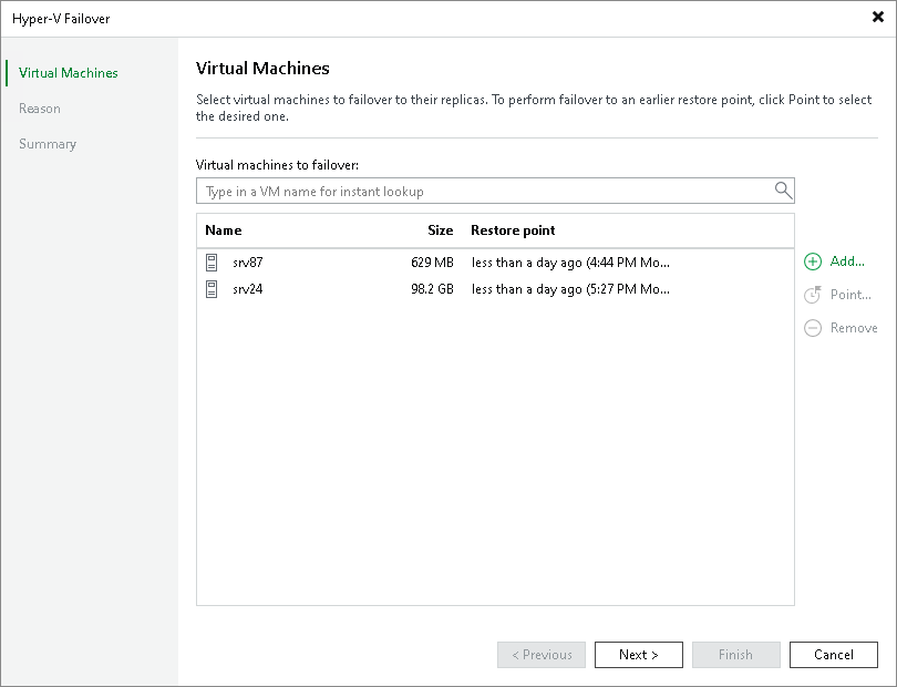 Step 2. Select VMs