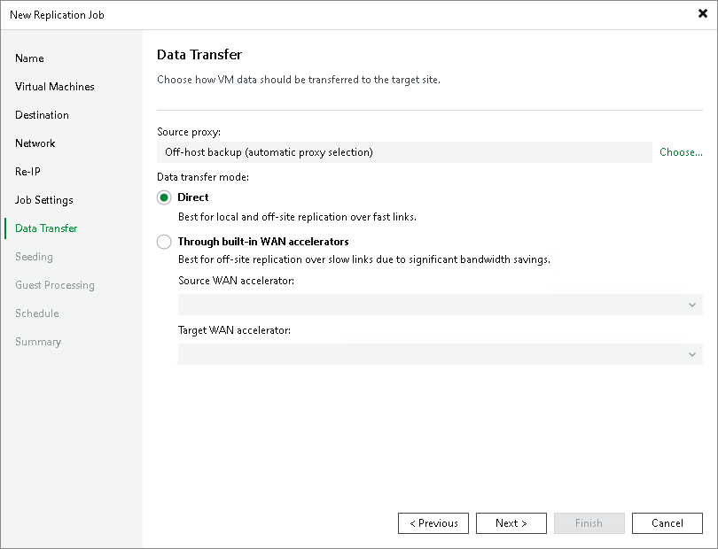 Step 12. Specify Data Transfer Settings