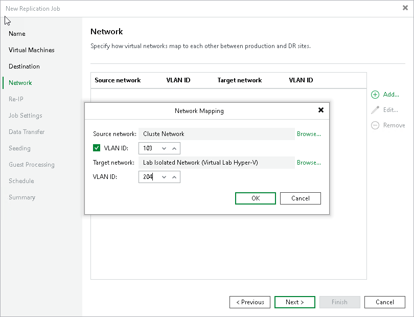 Step 8. Create Network Mapping Table