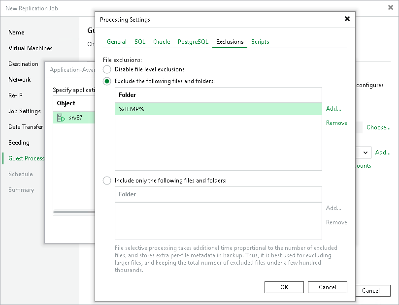VM Guest OS File Exclusion