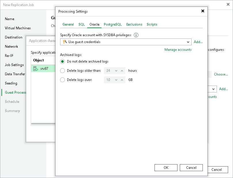 Oracle Archived Log Settings
