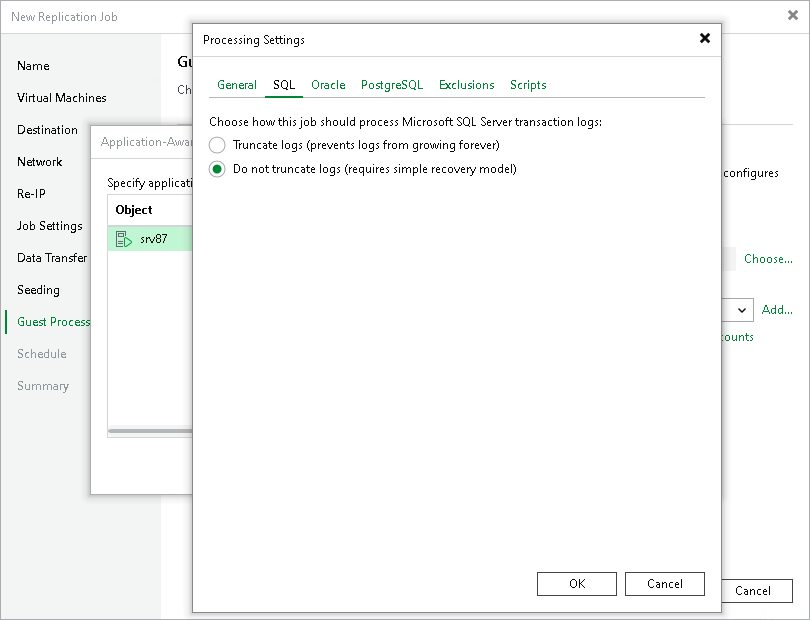 Microsoft SQL Server Transaction Log Settings